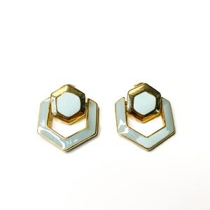 Vintage Blue and Gold Earrings